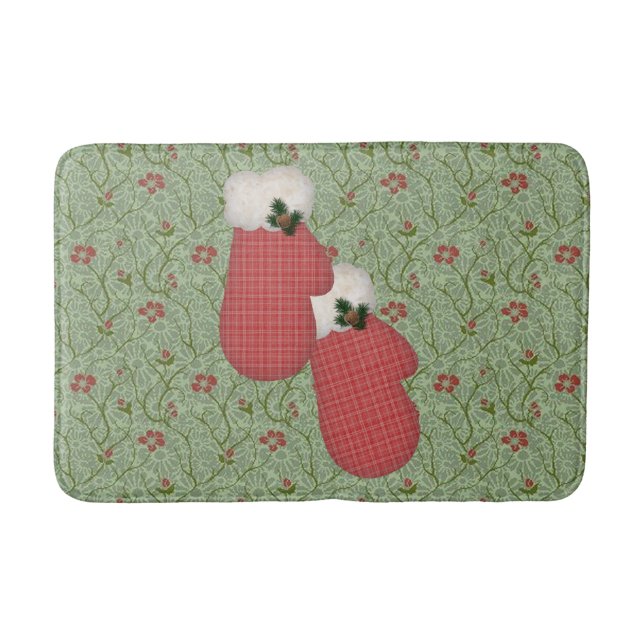Tapete De Banheiro Red Mittens Christmas Bath Mat (Frente)