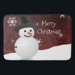 Tapete De Banheiro Red Snowman Winter Scense Christmas Bath Mat<br><div class="desc">Adicione um toque de feriado ao seu banho com este malvado Red Snowman Winter Scene Christmas Bath Mat. Bath mat design apresenta um feliz boneco de neve em uma cena de neve contra um fundo vermelho adornado com flocos de neve de cor correspondente. Itens adicionais de presentes e feriados disponíveis...</div>