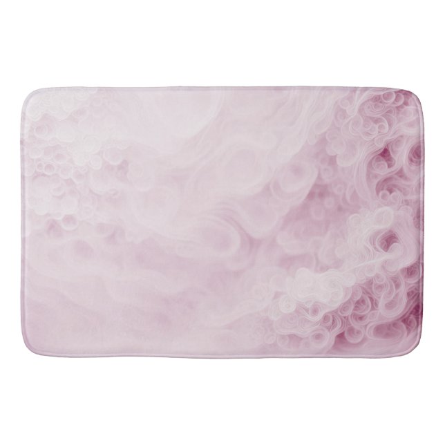 Tapete De Banheiro Redemoinho Abstrato Rosa Pastel (Frente)