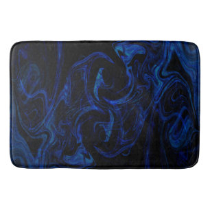 Tapete De Banheiro Redemoinho Azul Preto Abstrato Fumê Legal