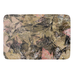 Tapete De Banheiro Redemoinho de Mármore Abstrato Dourado Rosa Preto