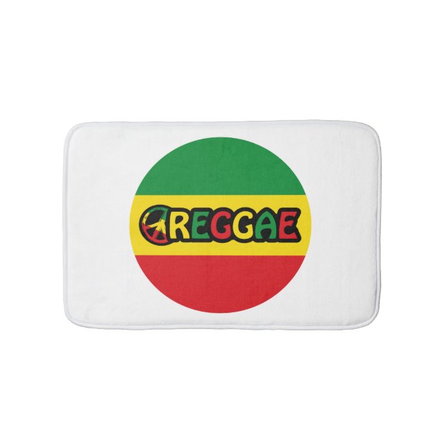 Tapete De Banheiro Reggae design com cores de sinalizador reggae (frente)