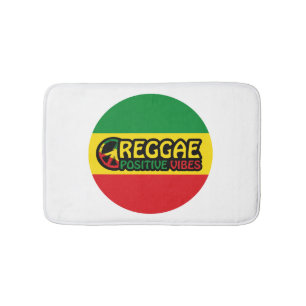 Tapete De Banheiro Reggae Music com vibrações positivas e bandeira de