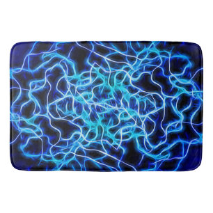 Tapete De Banheiro Relâmpago de bobina azul-neon elétrico