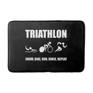 Tapete De Banheiro Repetição da lavagem do Triathlon