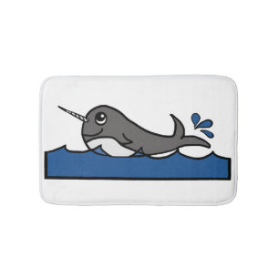 Tapete De Banheiro Respingo de Narwhal