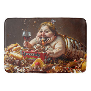 Tapete De Banheiro Retrato Colorido "Rainha do Decaimento Glutônico"