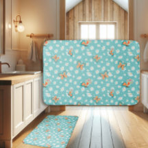 RETRO 70s Hippy Daisy Mod Butterfly Aqua Blue Dorm