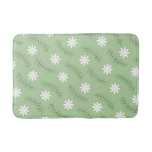 Tapete De Banheiro Retro Floral Verde Sage Whimsical, Cheio