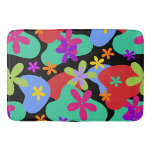 Tapete De Banheiro Retro Flores sem costura