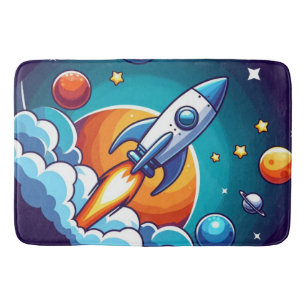 Tapete De Banheiro Retro, foguete espacial