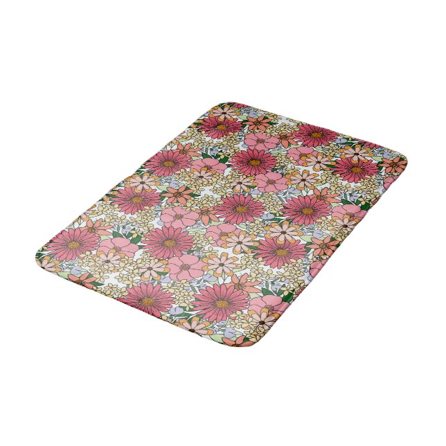 Tapete De Banheiro Retro Groovy Floral Daisy Boho (Angulado)