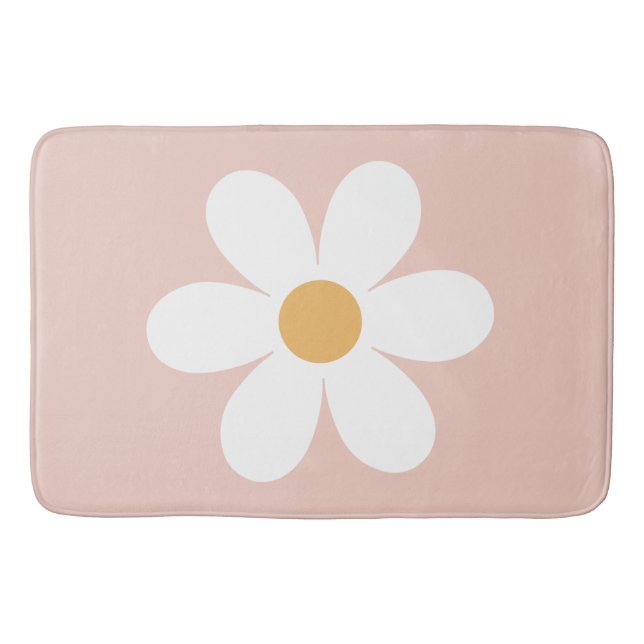 Tapete De Banheiro Retro margarida rosa boho (Frente)