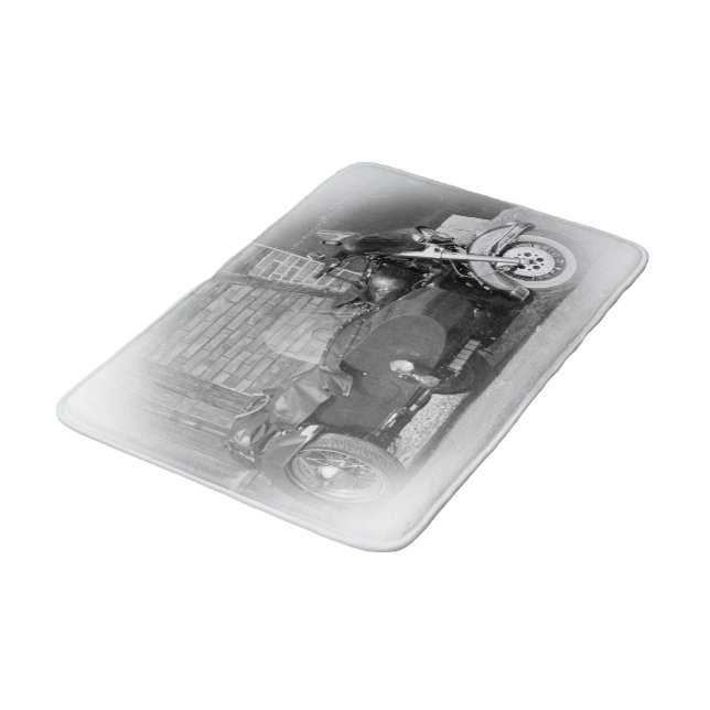 Tapete De Banheiro retro motorcycle sidecar bath mat (Angulado)