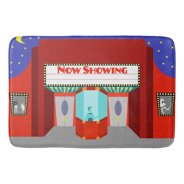 Tapete De Banheiro Retro Movie Theater Mat (Frente)