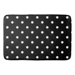 Tapete De Banheiro Retro Pontos Brancos Polka em Preto