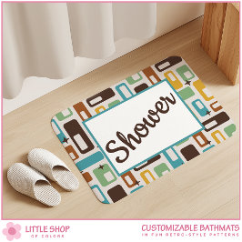 Tapete De Banheiro Retro-Style Atomic Capsules Pattern Customizable