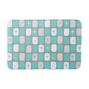 Tapete De Banheiro Retro Turquoise Starbursts Bath Mat