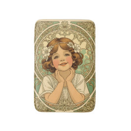 Tapete De Banheiro retro vintage child with flowers