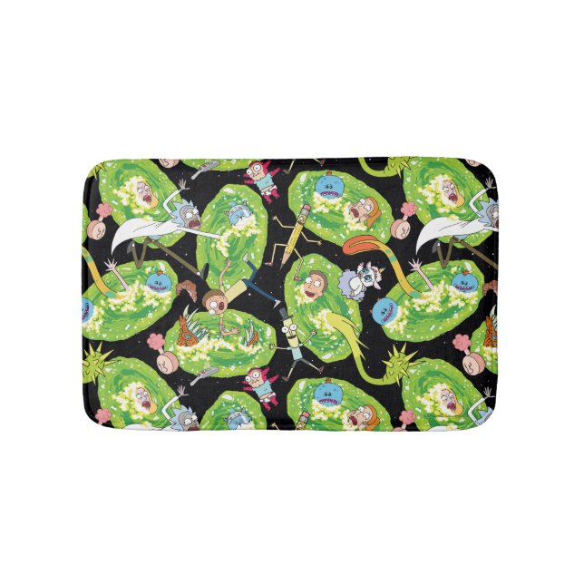 Tapete De Banheiro RICK E MORTY™ | Padrões de materiais de queda (frente)