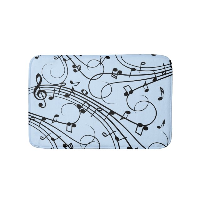 Tapete De Banheiro Rico Music Notes Blue (frente)
