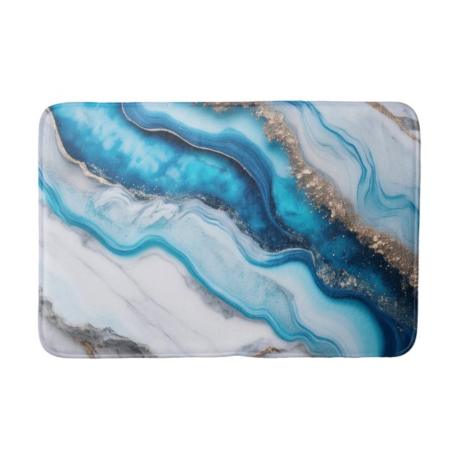 Tapete De Banheiro Rio Azul Marble (Frente)