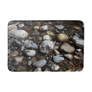 Tapete De Banheiro Riverbed Cobblestones e Água