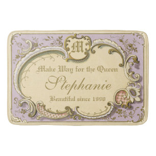Tapete De Banheiro Rococo francês Boudoir Elegant Frame Dourado Lila