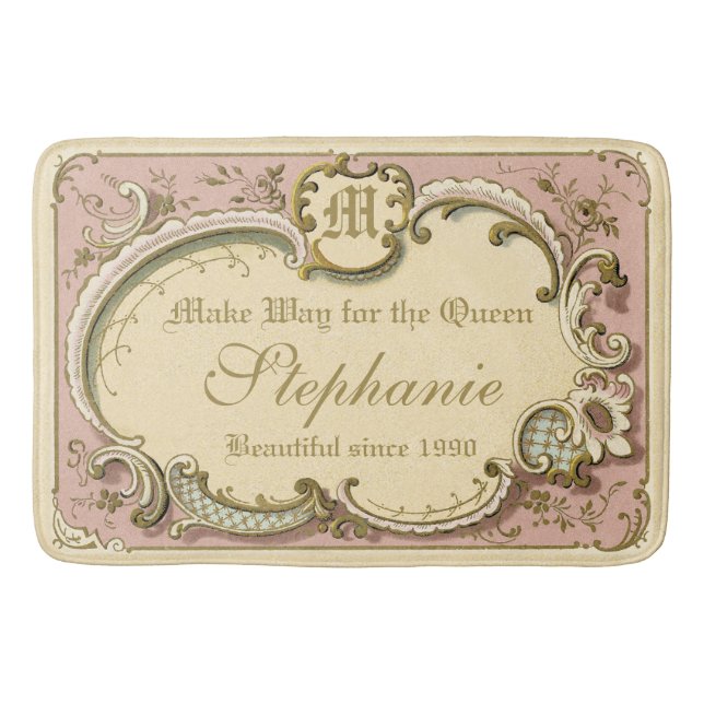 Tapete De Banheiro Rococo francês Boudoir Elegante Quadro Dourado Ros (Frente)