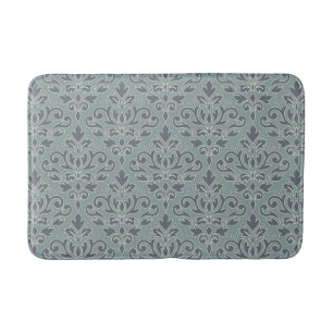 Tapete De Banheiro Rolar Cor damasco (contorno) Cream Blues Teal