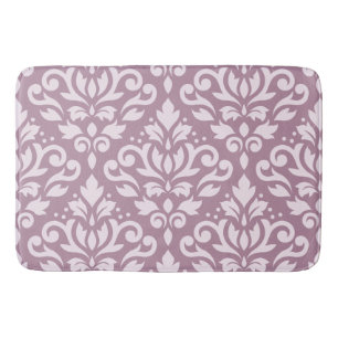 Tapete De Banheiro Rolar Damasco - Padrão Rosa Grande no Mauve