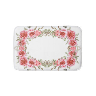Tapete De Banheiro Romantic Rose Frame Memory Foam Bath Mat