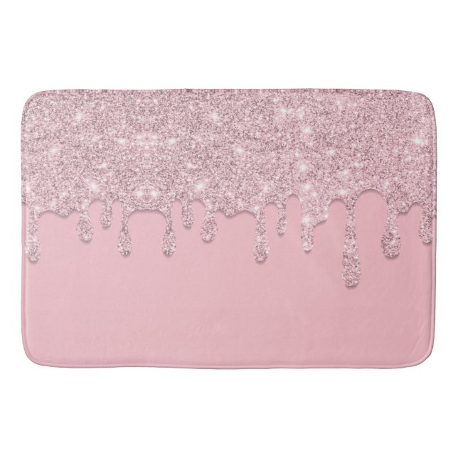 Tapete De Banheiro Rosa claro Derramando Bath Mat (Frente)