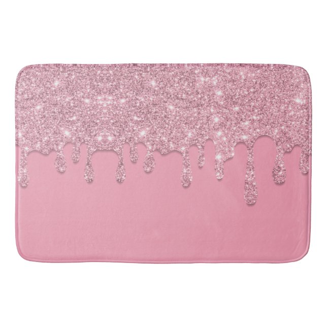 Tapete De Banheiro Rosa claro Derramando Bath Mat (Frente)
