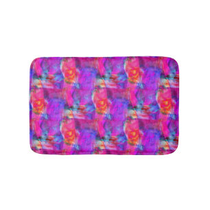 Tapete De Banheiro Rosa da arte, azul, fundo vermelho da textura