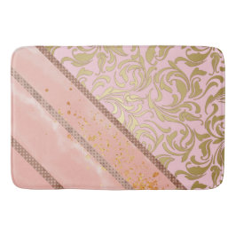 Tapete De Banheiro Rosa Dourada Bath Mat