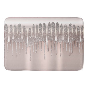 Tapete De Banheiro Rosa Gelo Dourado Diamante Brilho Gotejamento Resp