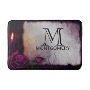 Tapete De Banheiro Rosa gótico, velas e monograma de pergaminho