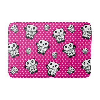 Tapete De Banheiro Rosa Moderno Fofo Kawaii Urso Panda Bolinhas