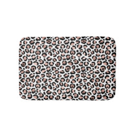 Tapete De Banheiro Rosa ouro impressão leopardo preto cheetah trendy 
