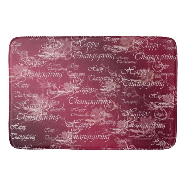 Tapete De Banheiro rosa, ouro, prata, agradecimento, flores, floral, (Frente)