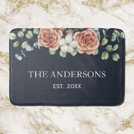 Tapete De Banheiro Rosa Rustic Eucalyptus Floral Botânico Negro