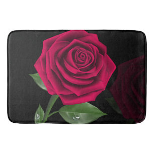 Tapete De Banheiro Rosa vermelha - 1Matriz de Banho Grande Personaliz