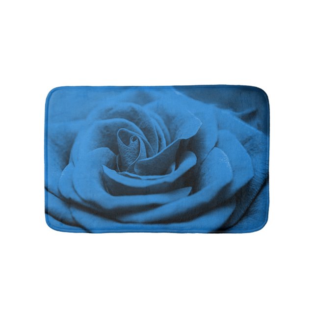 Tapete De Banheiro Rosa vermelha azul próxima, macrobeleza. (frente)