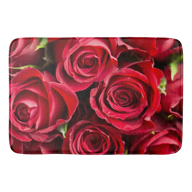 Tapete De Banheiro Rosa vermelha Luxury Bath Mat (Frente)