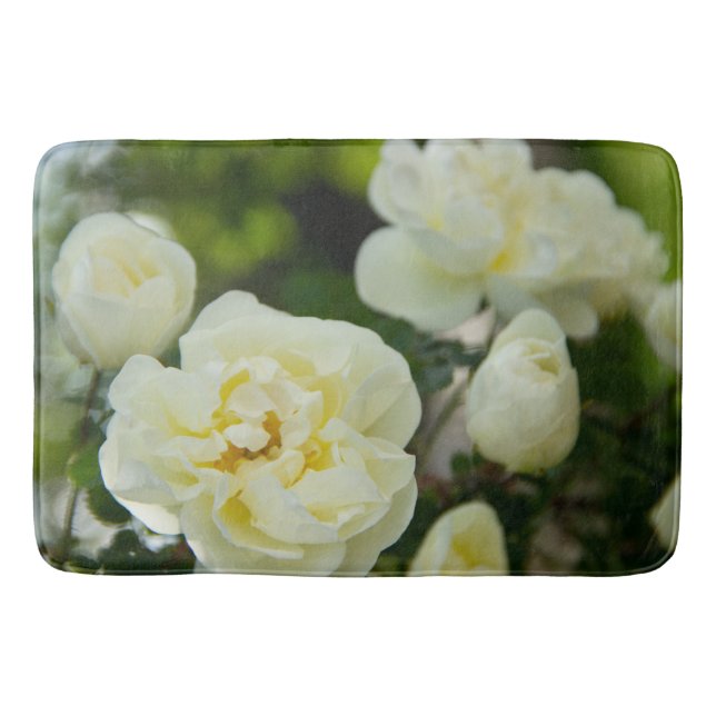 Tapete De Banheiro Rosas brancas, brancas, brancas, para positivas (Frente)