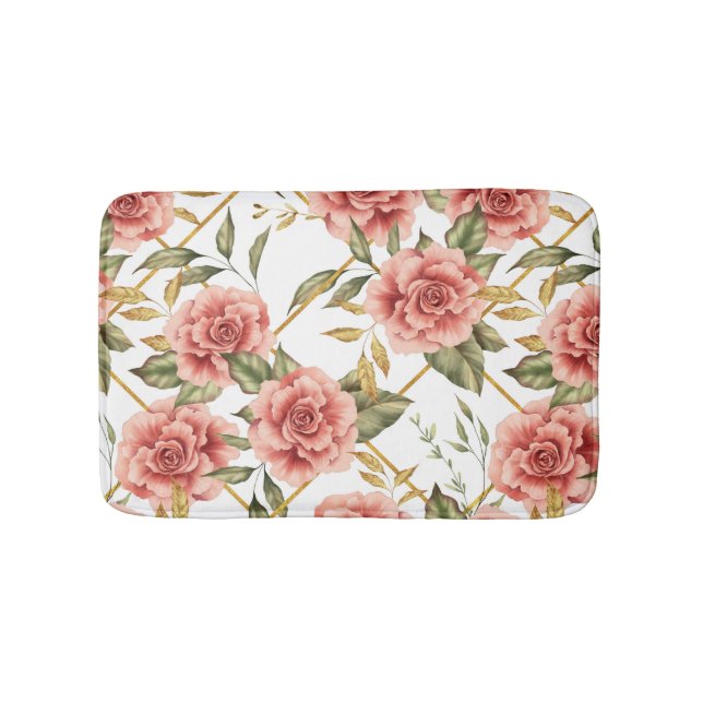 Tapete De Banheiro Rosas e folhas (frente)