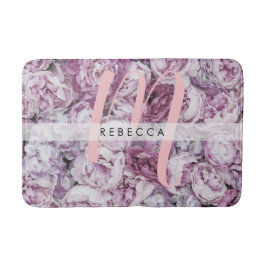 Tapete De Banheiro Rosas Peônia Rosa Floral Monograma Elegante