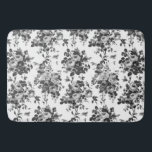 Tapete De Banheiro Rosas Românticas Antiguas Vintage de Cinza Branca<br><div class="desc">Rosas de cinzas monocromáticas Elegantes e sem costura,  em fundo branco.</div>