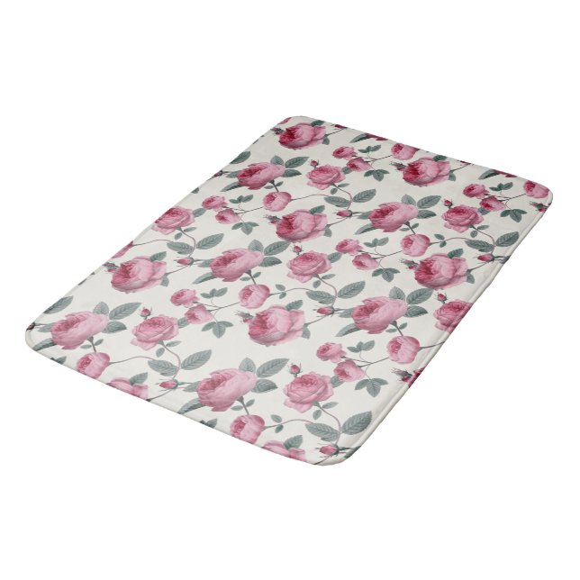Tapete De Banheiro Rosas Rosa (Angulado)